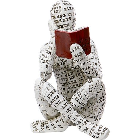 Statue Femme Lisant - Statue Décorative En Résine - Pour Bibliothèque Intérieure - 1 Pièce (1/5)