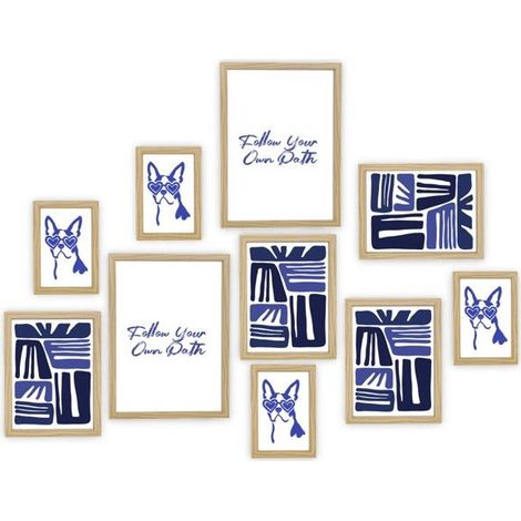 Cadre phto bois "Collage", chêne, 10 p., 3 form. : 10x15,15x20,20x30cm