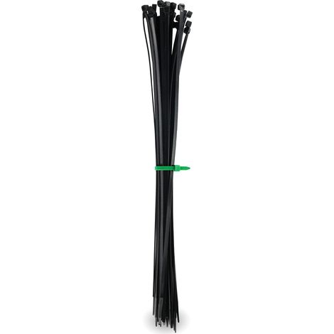 Lot de 100 serre-câbles noirs - 360 mm x 7,8 mm - 15-30 % de force de traction en plus / stabilité - Résistant aux intempéries - Résistant aux UV pendant 3 ans (1/5)