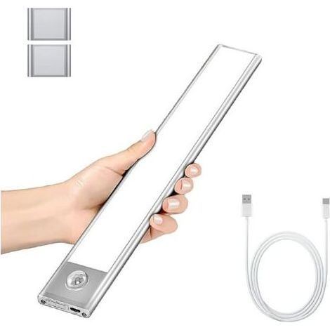 37 LED-Schrankleuchte, tragbare automatische Schrankbeleuchtung, Bewegungssensorleuchte, magnetischer kabelloser USB-Lade-LED-Streifen, geeignet für Schränke, Küchen, Treppen, Flure (1/5)