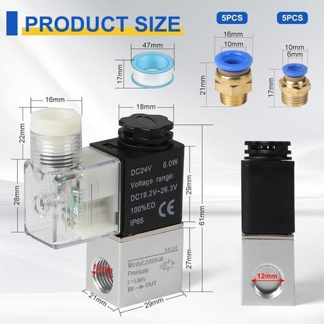 Électrovanne Pneumatique 24 V DC Électrovanne Électrique 1/4\ (1/3)