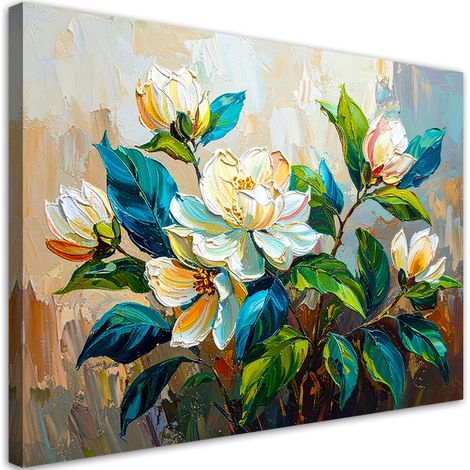 Quadro su tela, Mazzo di fiori Verde imitazione pittura - 60x40 (1/2)