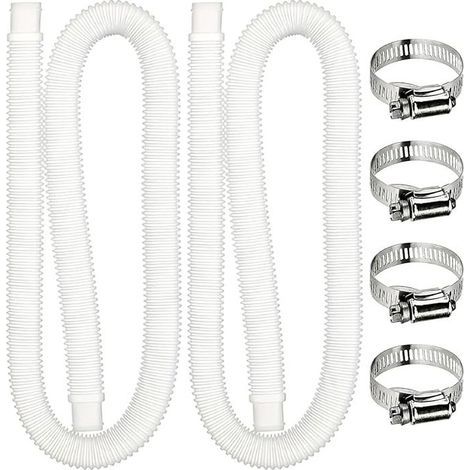 2-teiliger Ersatzschlauch für Aufstellpools, Pool-Ersatzschlauch mit 4 Metall-Schlauchschellen, Poolfilterschlauch für Aufstellpools (1/5)