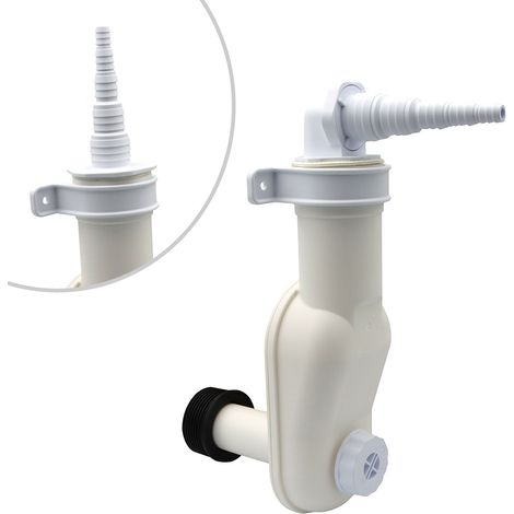 Waschmaschinensiphon raumspar Set mit Reinigungsöffnung "Schmalhans" (1/5)