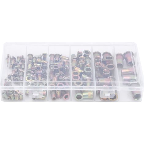 150 pièces d'écrous à sertir en alliage de zinc, assortiment M3 M4 M5 M6 M8 M10, accessoires de quincaillerie (1/5)