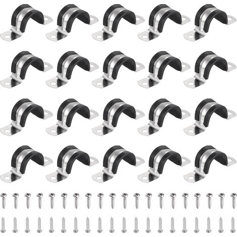 20Pcs Colliers Pour Câble 22mm(7/8") Pour Tube Fil Noir (1/5)