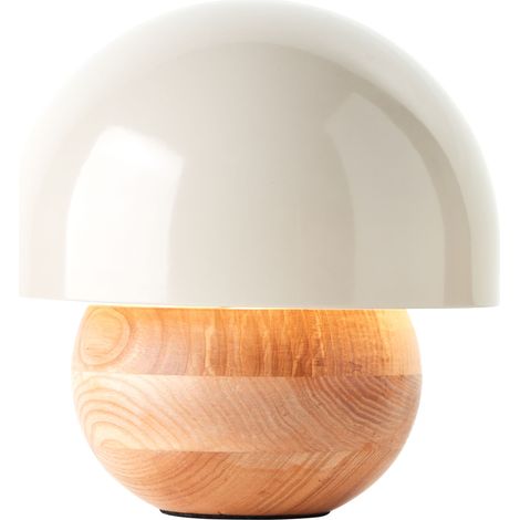 Brilliant Nalam Tischleuchte 20cm holz hell/grau Metall/Holz Schnurzwischenschalter 1x D45, E14, 40 W, Geeignet für Tropfenlampe (nicht enthalten)