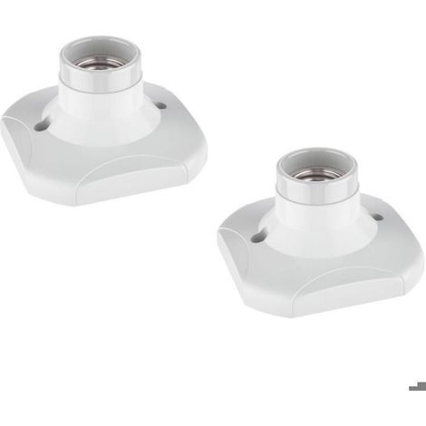 2 pièces plafonnier/douille de lampe, porcelaine, blanc, 1x E27 max. 60W (1/5)