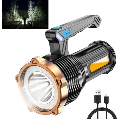 Wiederaufladbare Sommertaschenlampe, drei Lichtquellen, 8-stufig dimmbare Wandtaschenlampe, USB-wiederaufladbare, tragbare Taschenlampe mit großer Reichweite und Wand- oder Tischhalterung für Outdoor-