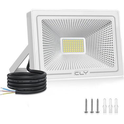 Projecteur LED Extérieur 50W  Spot LED Extérieur 4300LM Éclairage de Sécurité Extérieur Blanc Froid 6500K Lumière Extérieure Ultra Mince Lampe LED Exterieur Étanche IP66 Pour Patio Jardin Garage