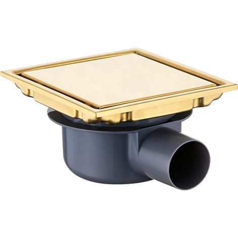 Quadratischer Duschablauf aus Edelstahl, 15 x 15 cm, Bodenablauf für die Dusche, 2-in-1 Haarsieb, verfliesbarer Duschablauf mit 360°-Geruchsverschluss, für Badezimmer und Kellerräume (1/5)