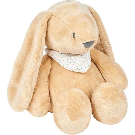 Nattou Peluche e Luce Notturna, Sleepy il Coniglietto, 7 Colori Naturali, Carillon Integrato, Batteria USB, 19,3 x 11 x 30,5 cm, Vegano, Peluche/Poliestere, Marrone Chiaro (1/4)