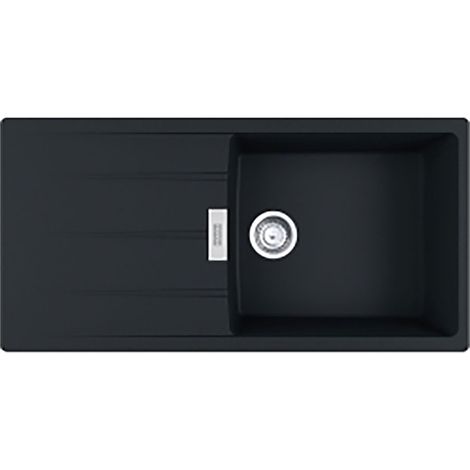 Franke Einbauspüle Centro Flächenbündig CNG 211-100, Fragranit, Black Matt, Drehknopfventil Edelstahl (1/2)