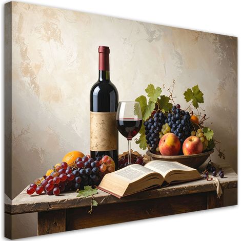Wandbild Wein Trauben Stillleben 60x40 cm (1/5)