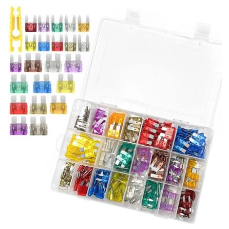 Kit de Fusibles pour voiture, 300 Pièces Lame Fusibles, 150 Mini Fusibles Auto+150 Standard Fusibles Automobile+1 Extracteurs, Fusible Mecanique 2A 3A 5A 7.5A 10A 15A 20A 25A 30A 35A 40A (1/4)