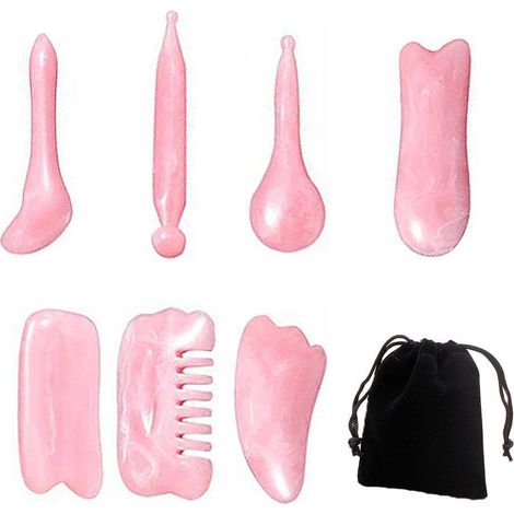 7 Pièces Planche de Gua Sha en Résine pour Soins de la Peau, Outil de Massage Anti-Rides et Bien-être (1/5)