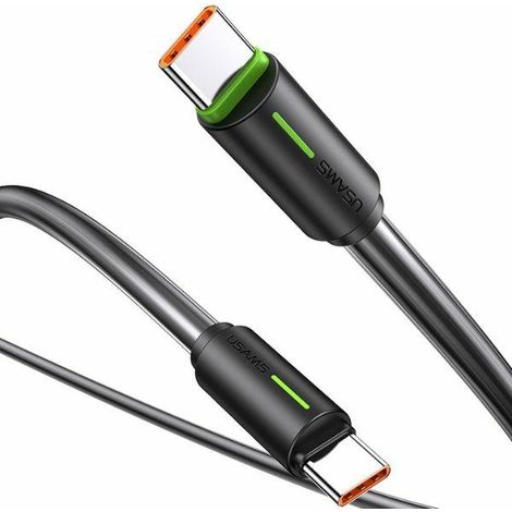 Cavo USB-C/USB-C USAMS da 1 m, 60 W, nero.