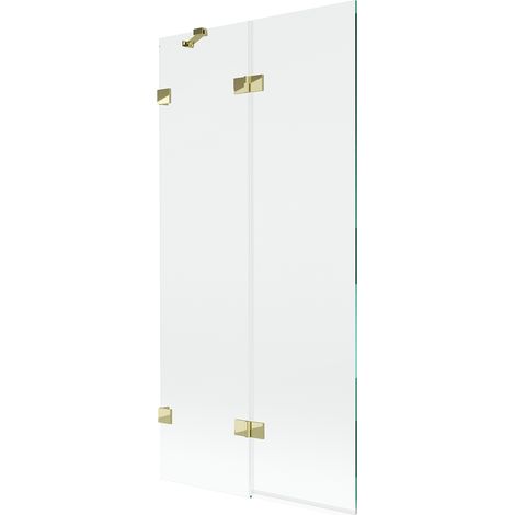 Mexen Lunar mampara de baño de 2 hojas, lado izquierdo 90 x 150 cm, transparente, dorado - 897-090-100-50-00-L (1/5)