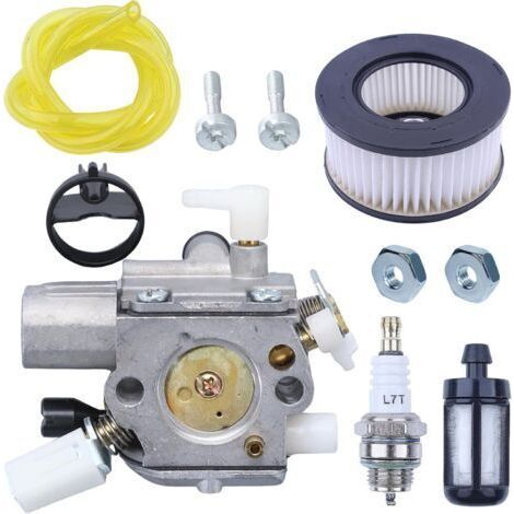 Carburador con filtro de aire, bujía, manguera de combustible, tornillo, filtro de combustible, apto para motosierra Stihl MS231, MS241, MS251, MS231C, MS241C, MS251C (tipo Fireball básico) 1143 12 (1/3)