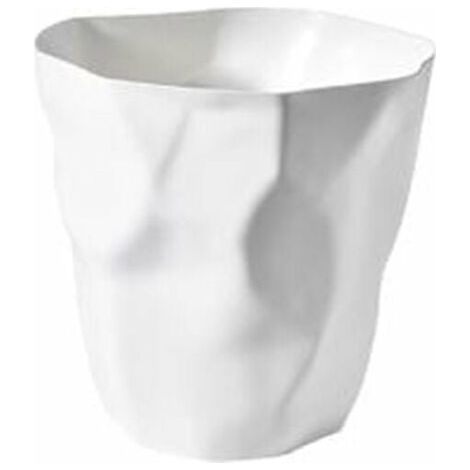 Poubelle De Bureau - Poubelle Plastique Irregulière - 27 x 16 x 26 cm - Polypropylène Blanc - Pour Bureau À Domicile Cuisine Hôtel Voyage (1/2)