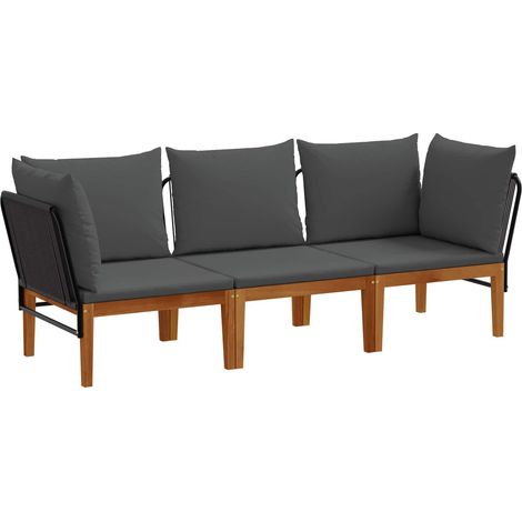 3 uds. Madera de Acacia Sólida y Cuerda Natural vidaXL (1/5)