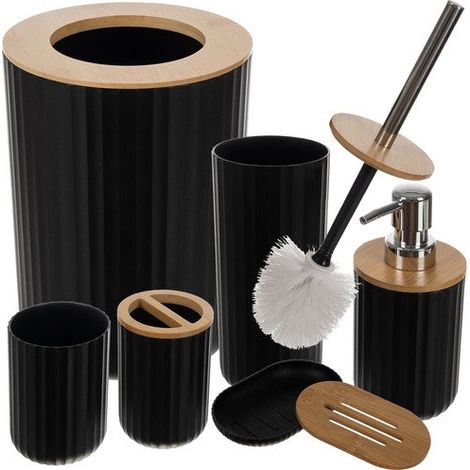 Juego de accesorios de baño - negro Ruhhy24636