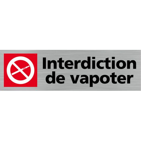 Pictogramme INTERDICTION DE VAPOTER (Q0156).- Adhésif aspect aluminium brossé - (1/5)