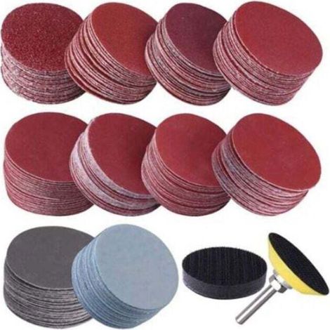 Lot de 303 disques abrasifs 50 mm 2" grain 40-2000 avec outil pivotant pour tampon de polissage abrasif 2" (1/4)