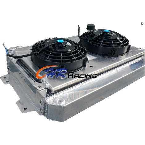Radiateur, Construction en Aluminium, Deux Ventilateurs Électriques, Compatibilité avec Mazda RX7 12A/13B, Design Léger, Amélioration des Performances du Moteur (1/2)