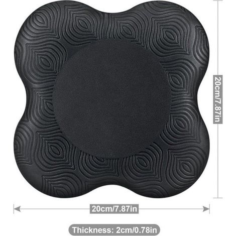 Coussinets Yoga Antidérapants, Lot de 2, TPE 20x20 cm, Protection Genoux Coudes, Pilates Fitness Noir (1/4)