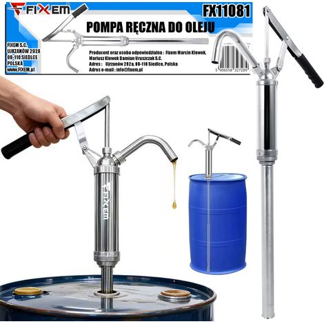 POMPA MANUALE A PISTONE PER OLIO