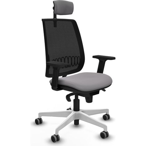 Silla de oficina piqueras y crespo cuero sintético gris ajustable (1/2)