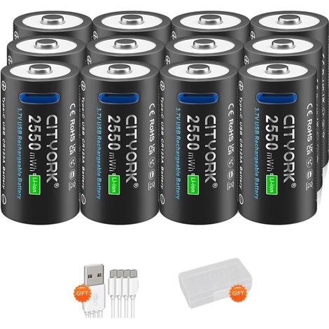 Batterie Lithium-Ion, Capacité de 2550mWh, Compatible avec Plusieurs Modèles, 12PCS Batterie (1/2)