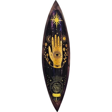 Porta Inciensos esmaltado - Madera de mango - Hamsa