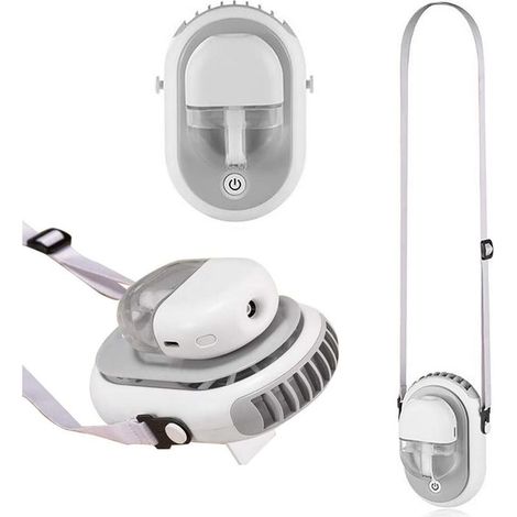 AMXCNOY Tragbarer Ventilator, Nackenventilator und Mini-Handventilator in Grau (1/5)