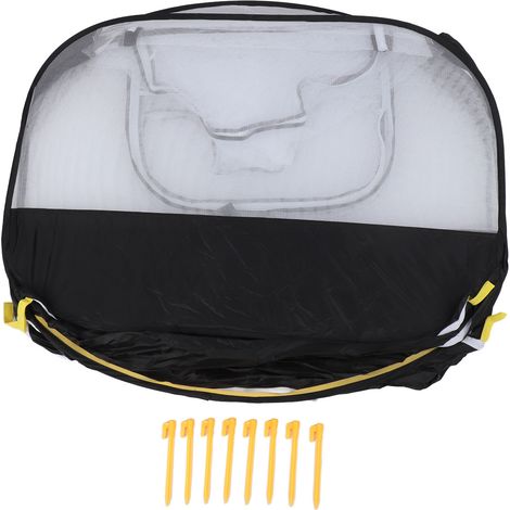 Tente de jeu pliable pour animaux de compagnie, portable, respirante, avec parois en maille transparente, ouverture facile, enclos pour petits animaux (poules, chats, chiens, lapins), noir (1/5)