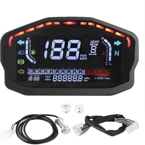 digitaler Tachometer, LED-LCD-Kilometerzähler (1/5)