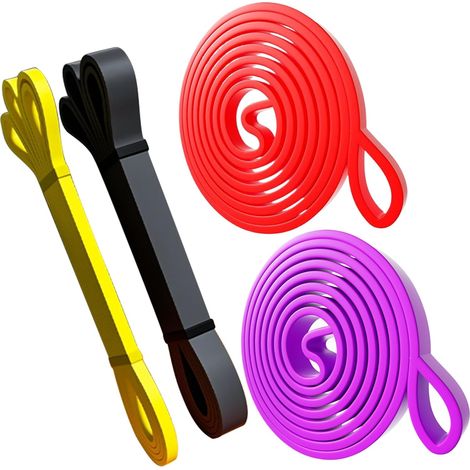 Bandas Elastiques Resistance - 4 Pièces Sangles de Yoga pour Élongation - (1/5)