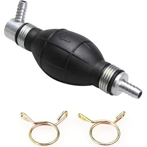 Pompe à Carburant Manuelle 8mm, Poire d'Amorçage pour Gaz Diesel Eau Liquide, Pompe Essence Auto Bateau Jardin, avec Collier de Serrage (1/5)