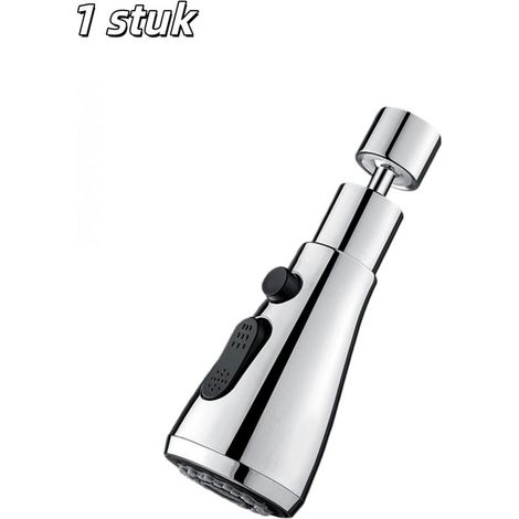 1 pezzo di prolunga per rubinetto da cucina, tripla regolazione, ruotabile a 360°, per rubinetti da cucina e da bagno, colore argento. (1/5)