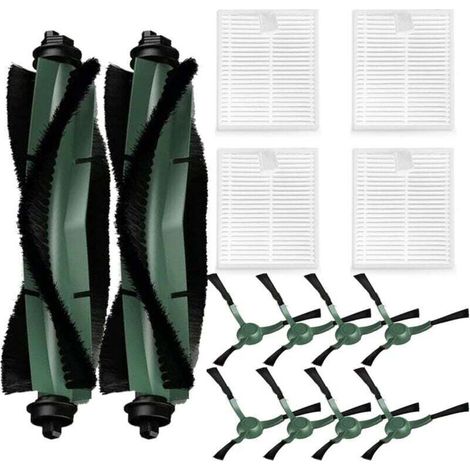This 14-piece accessory kit is designed for iRobot Roomba Essential Series Q052-Vac2 105 Q0120 Y0140 Y0110 Q011 robot vacuums, and includes 2 rotating brushes, 8 side brushes, and 4 filters. (1/4)