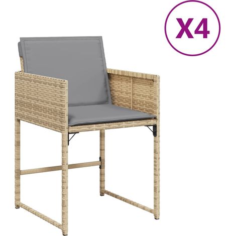 Maison Exclusive - Gartenstühle mit Kissen 4 Stk. Beigemischung P