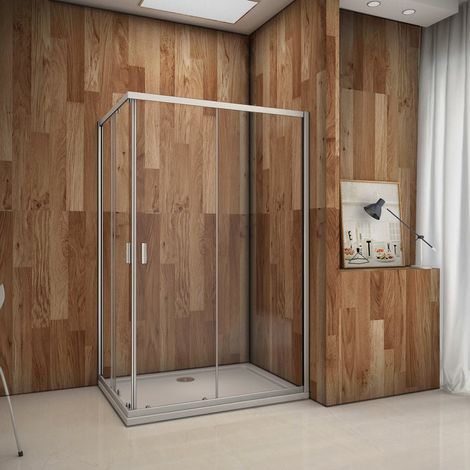Mampara de ducha, Apertura Central, Puertas Correderas 90x70x185cm (1/7)