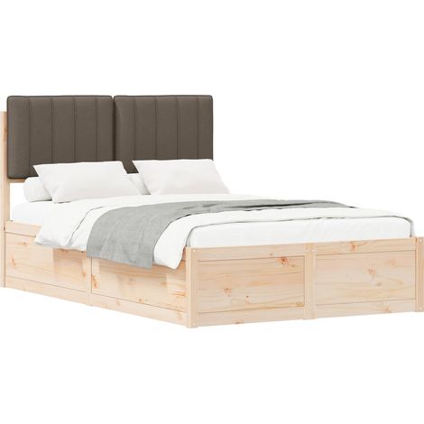 Maison Exclusive - Letto con Testiera Rivestita Talpa 120 x 200 cm Pino massello (1/5)