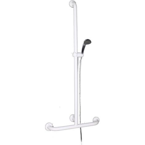 Goman maniglia inox con saliscendi doccia bianco (1/3)