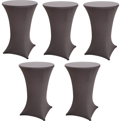 5x Stehtischhusse Stretch 70 cm anthrazit Tischdecke Husse Bistrotisch Partytisch (1/5)