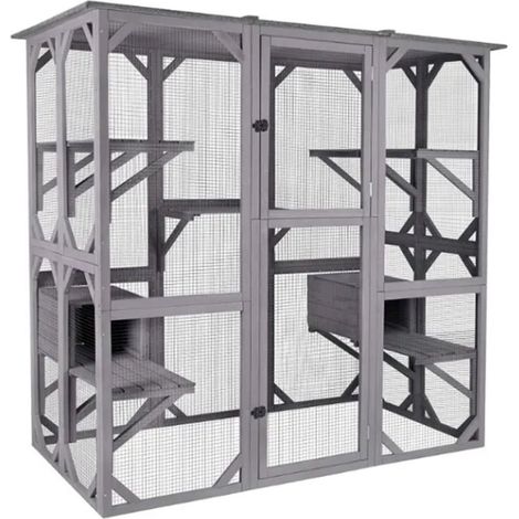 MaxxPet Grande gabbia per gatti - Gattini - Voliera per gatti - 181x70x180 cm (1/5)