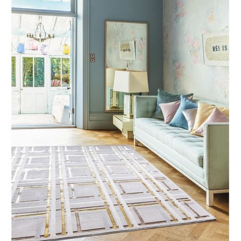 Aurora Elexus AU5 Rug for Living Room, Bedroom, Luxury Lounge Soft Silky Shiny Gold Bronze Rug in X-Large 200x290 cm (6'7"x9'6") (1/4)