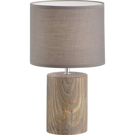 Fischer&Honsel Malik - Lampada da tavolo in cemento, 40 W, colore: Legno (1/4)