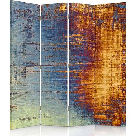 Paravent Design Moderne Levier du Soleil pour Intérieur - 145 x 150 cm - 2 faces R° V°